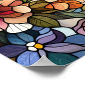 Uil Glas in lood geïnspireerd Poster (Hoek)