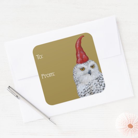 Uil Gnome cadeau wrapping sticker (Envelop)