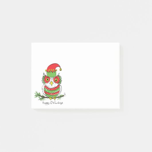 Uil Grappig Kerst Feest Cute Post-it® Notes (Voorkant)