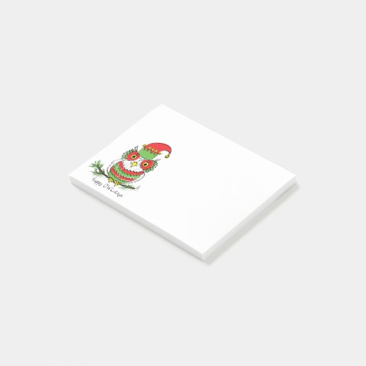 Uil Grappig Kerst Feest Cute Post-it® Notes (Schuin)