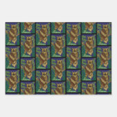 Uil Groene bosbladeren Inpakpapier Vel (Voorkant)