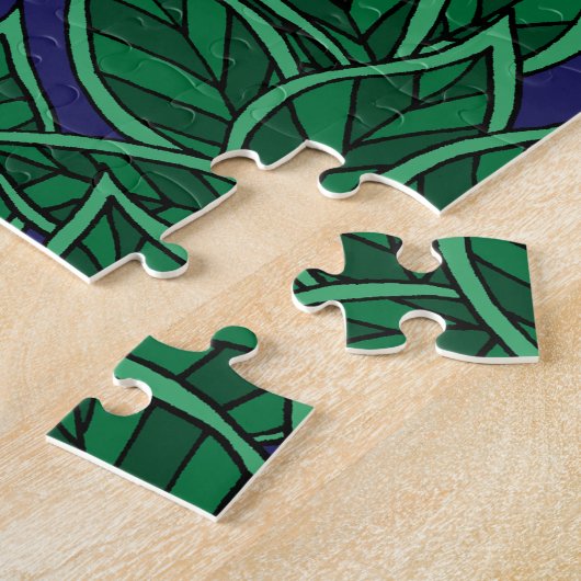 Uil Groene bosbladeren Legpuzzel (Zijkant)