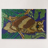 Uil Groene bosbladeren Legpuzzel (Horizontaal)