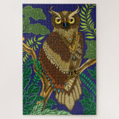 Uil Groene bosbladeren Legpuzzel (Verticaal)