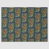 Uil Groene bosbladeren Tissuepapier (Voorkant)