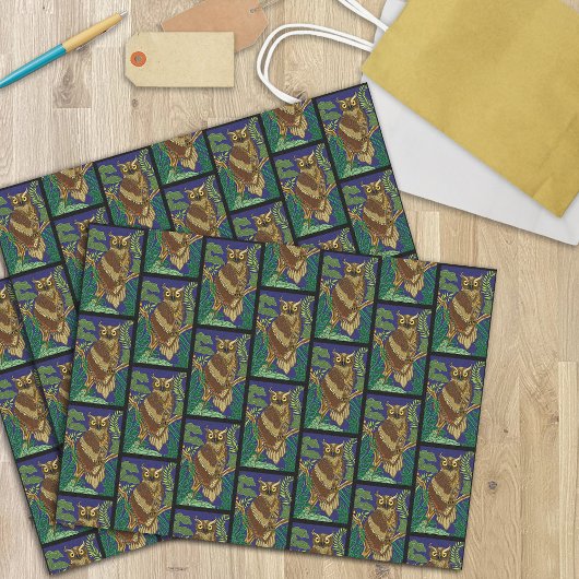 Uil Groene bosbladeren Tissuepapier