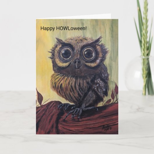 Uil Halloween Stndrd, 5 "x 7" gevouwen Wenskaart Kaart (Voorkant)