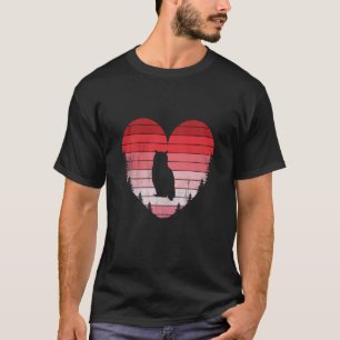 Uil Hart Liefde Valentijnsdag Vintage Retro Zonson T-shirt