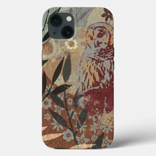 Uil Hart Takken Overlay En Textuur Collage Case-Mate iPhone Case (Achterkant)