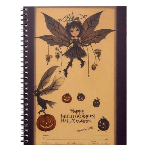 Uil Hauntings Spooky Halloween Notitieboek (Voorkant)