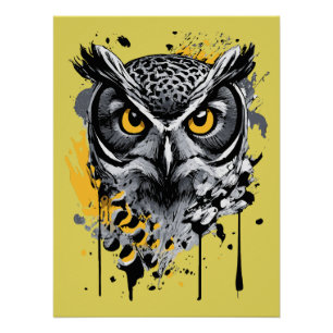 Uil Head - Uil Poster - Schattige Uil Poster