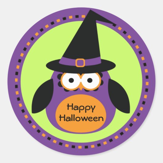 Uil Heks Halloween Party Favor Stickers (Voorkant)