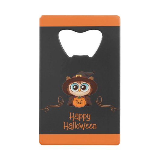 Uil/Herfst/Herfst/Halloween/pompoen Creditkaart Flessenopener (Voorkant)