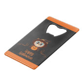 Uil/Herfst/Herfst/Halloween/pompoen Creditkaart Flessenopener (Voorkant Gekanteld)