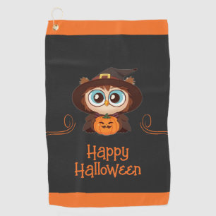 Uil/Herfst/Herfst/Halloween/pompoen Golfhanddoek