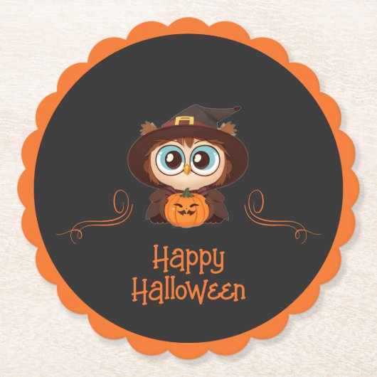 Uil/Herfst/Herfst/Halloween/pompoen Kartonnen Onderzetters (Voorkant)