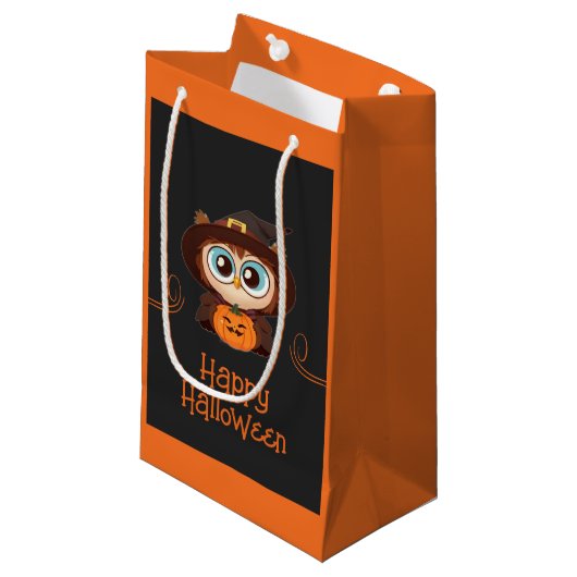 Uil/Herfst/Herfst/Halloween/pompoen Klein Cadeauzakje (Voorkant Gekanteld)