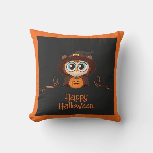 Uil/Herfst/Herfst/Halloween/pompoen Kussen (Voorkant)