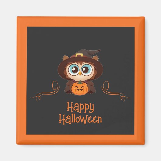Uil/Herfst/Herfst/Halloween/pompoen Magneet (Voorkant)