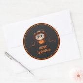Uil/Herfst/Herfst/Halloween/pompoen Ronde Sticker (Envelop)