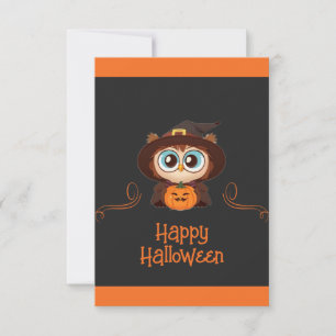 Uil/Herfst/Herfst/Halloween/pompoen RSVP Kaartje