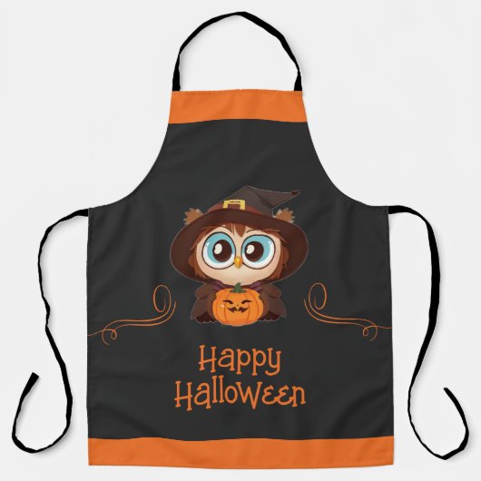 Uil/Herfst/Herfst/Halloween/pompoen Schort (Voorkant)