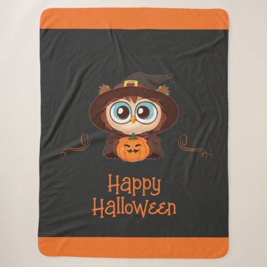 Uil/Herfst/Herfst/Halloween/pompoen Sherpa Deken (Voorkant)