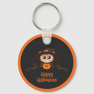 Uil/Herfst/Herfst/Halloween/pompoen Sleutelhanger