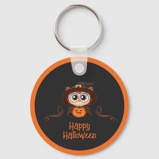 Uil/Herfst/Herfst/Halloween/pompoen Sleutelhanger (Voorkant)