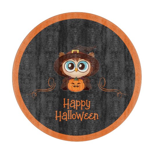 Uil/Herfst/Herfst/Halloween/pompoen Snijplank (Voorkant)