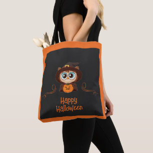 Uil/Herfst/Herfst/Halloween/pompoen Tote Bag
