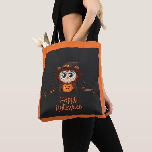 Uil/Herfst/Herfst/Halloween/pompoen Tote Bag (Dichtbij)