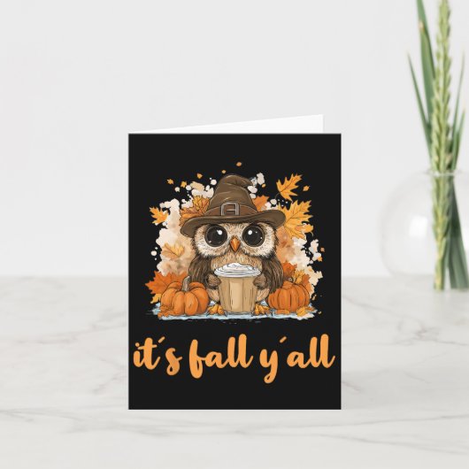 Uil Herfst Thanksgiving Het is Herfst Yáll Kaart (Voorkant)