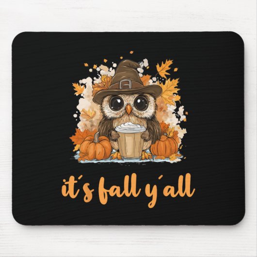 Uil Herfst Thanksgiving Het is Herfst Yáll Muismat (Voorkant)