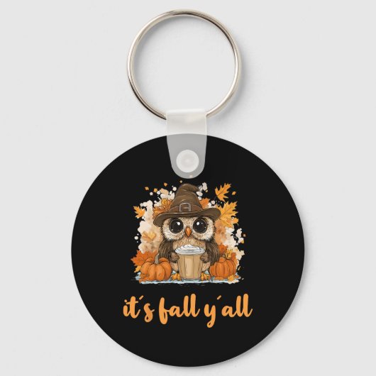 Uil Herfst Thanksgiving Het is Herfst Yáll Sleutelhanger (Voorkant)