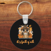 Uil Herfst Thanksgiving Het is Herfst Yáll Sleutelhanger (Voorkant)