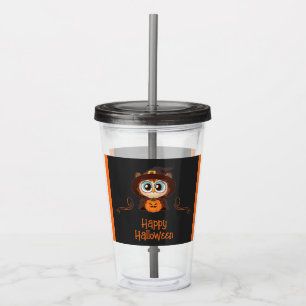 Uil/Herfst/Val/herfst/Halloween/pompoen Acryl Drinkbeker