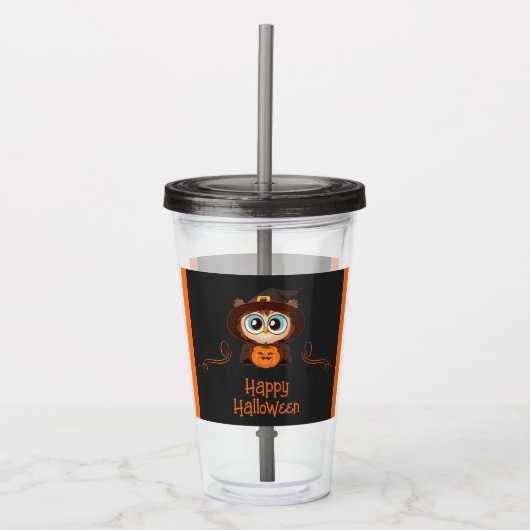 Uil/Herfst/Val/herfst/Halloween/pompoen Acryl Drinkbeker (Voorkant)