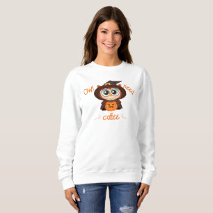 Uil/Herfst/Val/herfst/Halloween/pompoen Trui