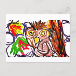 Uil herfstvreugde briefkaart