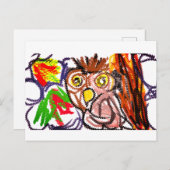 Uil herfstvreugde briefkaart (Voorkant / Achterkant)