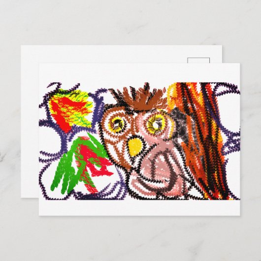 Uil herfstvreugde briefkaart (Voorkant / Achterkant)