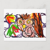 Uil herfstvreugde briefkaart (Voorkant)