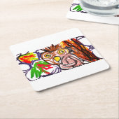 Uil herfstvreugde kartonnen onderzetters (Schuin)