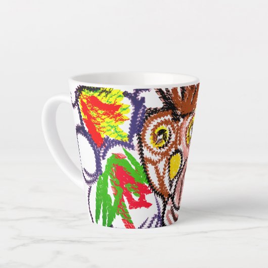 Uil herfstvreugde latte mok (Linkerhoek)