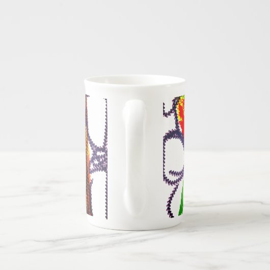 Uil herfstvreugde porselein kop (Achterkant)