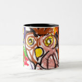 Uil herfstvreugde tweekleurige koffiemok (Center)