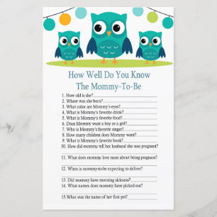 Uil hoe goed ken jij baby shower spel