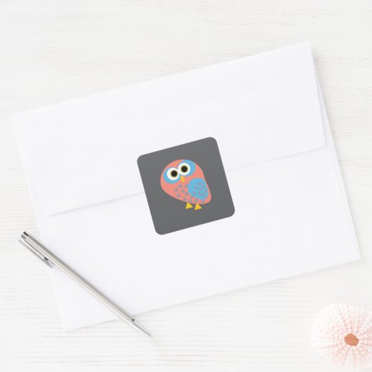 Uil hootie vierkante sticker (Envelop)