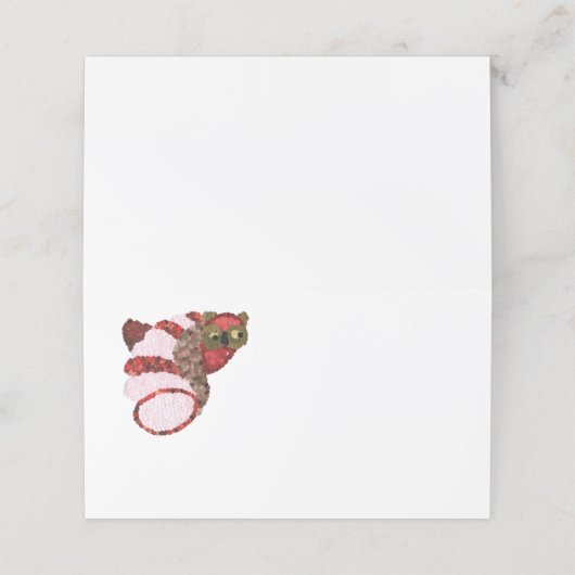 Uil Horizontale Gevouwen Afspraakkaart Afsprakenkaart (Buitenkant ongevouwen)